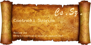 Csetneki Szonja névjegykártya